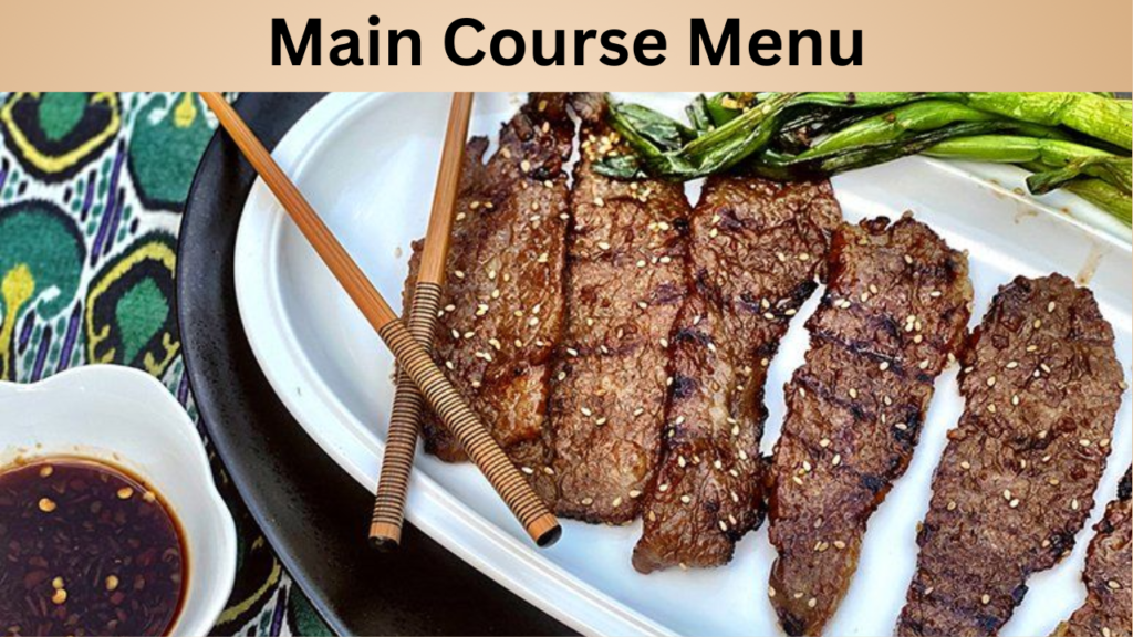 Main Course Menu