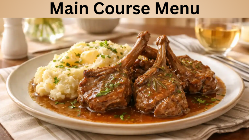 Main Course Menu
