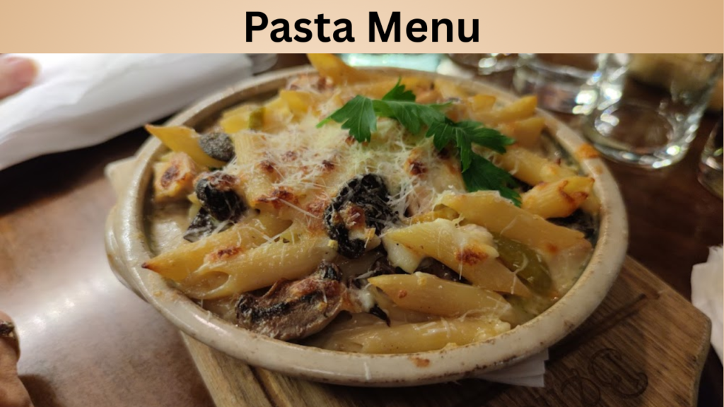 Pasta Menu